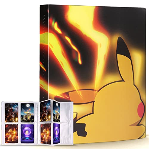 Classeur de cartes à collectionner, pochettes d'album de cartes, dossier de protection de cartes de collection TCG, 4 poches par page - Peut contenir 256 cartes Cover