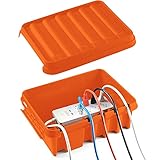 SockitBox – The Original Weatherproof Connection Box – Indoor & Outdoor Electrical Power Cord Enclosure for Timers, Extension Cables, Transformers, Power Strips, Lights, Tools & More – Large – Orange…