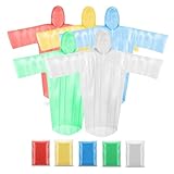 SANXINHT Rain Ponchos for Adults,Disposable Ponchos with Hood and Long Sleeves,5 Pack Lightweight and Durable Emergency Ponchos, Waterproof Plastic Raincoat for Disneyland,Travel,Hiking,Camping