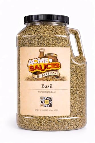 Acme Sauces & Rubs, Basil - Dried Basil Seasoning from Pure Dried Basil Leaves, Natural Culinary Herb for Cooking and Seasoning - Basil Herb for Sauces, Pizza, Pastas, Soups and More - (22 oz)