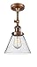Innovations 201F-AC-G44 1 Light Semi-Flush Mount, Antique Copper