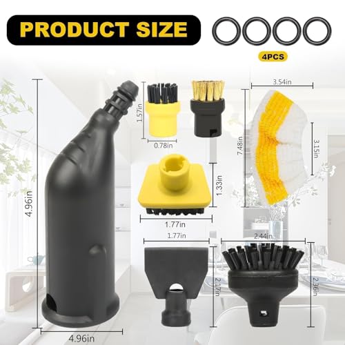 15 Stück für Kärcher Dampfreiniger Zubehör Easyfix SC1 SC2 SC3 SC4 SC5 Zubehör Rundbürstenset Düse Rundbürsten Bürste Dampfreiniger Ersatzteile Dampfreinigerzubehör Aufsätze