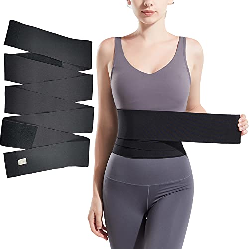 Bandage Wrap for Womenï¼ŒInvisible Wrap Waist Trainer Tape,Wrapped Lumbar Support Belt (Black 4M)