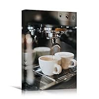 Canvas Wall Art Coffee Preparation Coffee Drinks Kitchen Multicolor Photography Rustic Urban - 12x18 inches