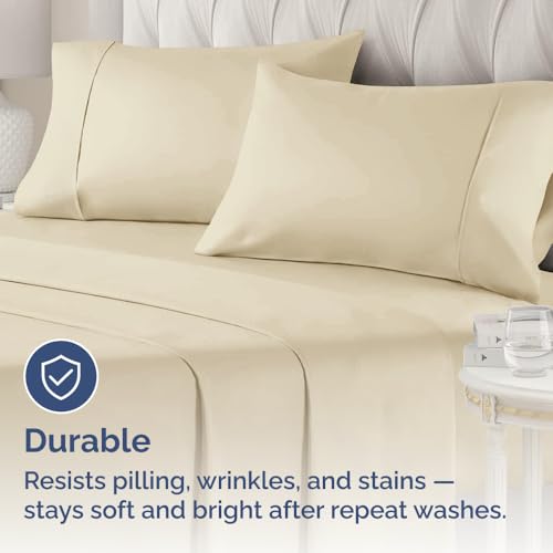 Queen Pillow Cases - 2 Pack Soft Pillowcase Covers - 20" x 30" (Cream) by CGK Unlimited - Used condition - Image 3