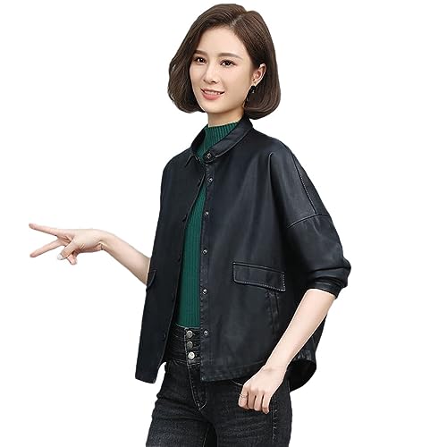 Veste courte en simili cuir de qualité supérieure style perfecto pour femme