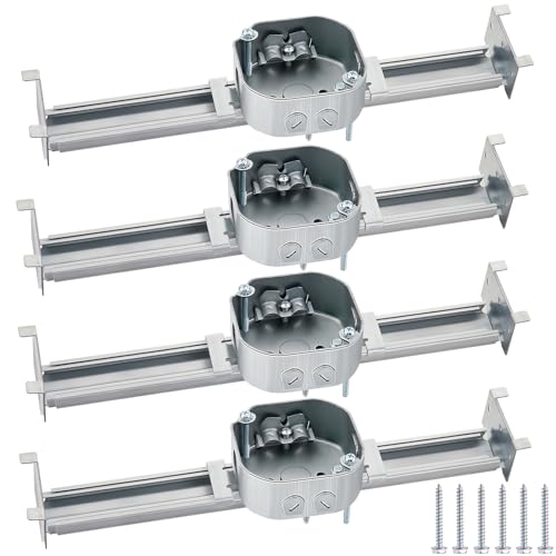 Image of Tandefio 4 Pcs Adjustable Ceiling Fan Bracket Ceiling Mounting Bracket Electrical Box for Fans and Light Fixtures, 14.7 Inches in Length