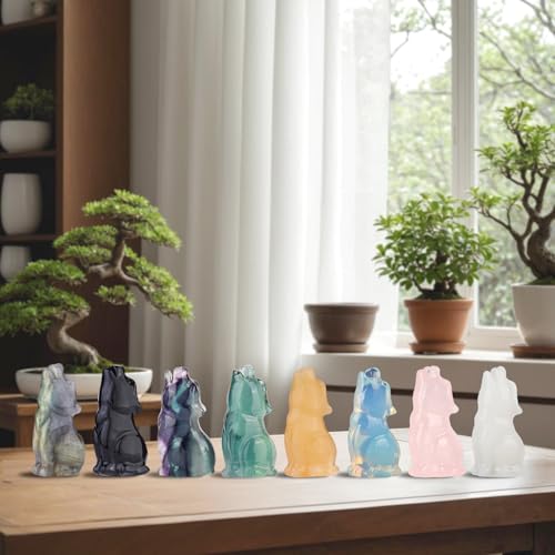 Figurita de cristal lobo aullador 2.2 pulg miniatura 6