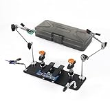 Magnetic Helping Hands Clamp Metal, Adjustable Third Hand Soldering Holder Stand For Small Electronics, Hobby DIY, Craft, PCB Repair, Precise Work, Exclusive Dual-Head Ultra-Grip (Yellowblack, long)