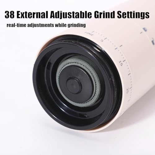 Portable Electric Burr Coffee Grinder with 38 Adjustable Grind Settings - USB Rechargeable Ceramic Core Conical Burr, Coffee Bean Grinder for Espresso, French Press, Travel, Camping, Home & Office Use - Image 4