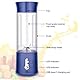 Rainpal Tragbarer Mixer Mini Standmixer, USB Wiederaufladbarer Blender mit Becherdeckel, 6 Klingen, Kabelloser Persönlicher Mixer, BPA-Freier Smoothie Maker für Draußen Sport (500ml/17oz-Blau)