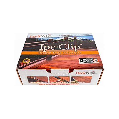 DeckWise (Black) Ipe Clip EXTREMEKD Hidden Deck Fasteners, 1/4" Spacing, Stainless Steel Black #8x2" Trim-Head Screws for 100 Sq. Ft. of KD Hardwood, Thermal or Composite Decks (175 ct. Kit) Cover