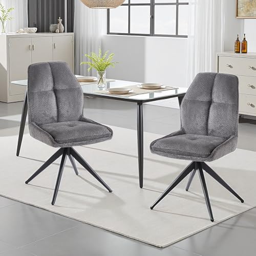 stone princess Chaise Pivotante 360° pour Salle à Manger: Chaise Moderne sans Accoudoirs avec Retour Automatique - Pieds Métal Mat - Chaise Moderne pour...