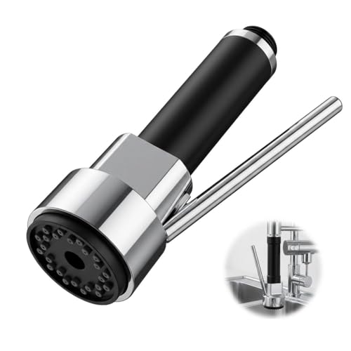Handbrause für Küche, ausziehbar, Universal, Sprühkopf für Auslauf, Herd, moderner Mischbatterie, Badezimmer, Spritzschutz mit Wasserstop, verchromt, G1/2 Zoll