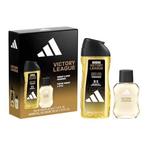Image of adidas Victory League Giftset including Eau de Toilette (1.6fl oz.) and Shower Gel (8.4fl oz.), For Him, Vibrant & Spicy Fragrance