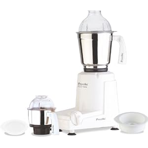 Preethi Eco Twin 2-Jar Mixer Grinder, Medium, White