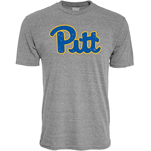 Blue 84 Men's Pittsburgh Panthers Tri-Blend T-Shirt Vintage Icon Heather Grey, Grey, Large
