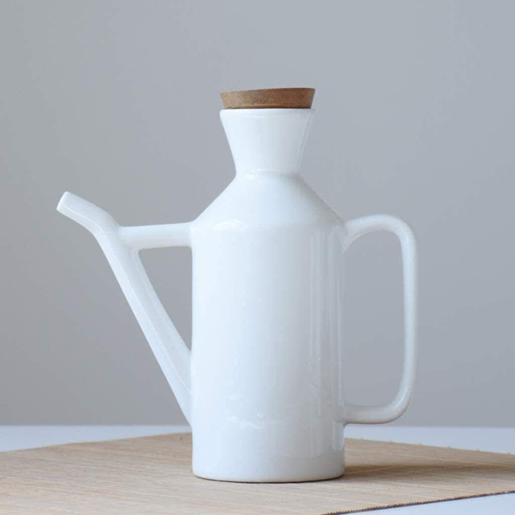 Distributore di Olio e aceto, Bottiglia di aceto Bianco in Ceramica, Bottiglia di Olio e Salsa di soia, Contenitore da Cucina da 450 ml.
