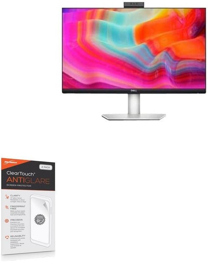BoxWave Protector de pantalla compatible con el monitor de videoconferencia Dell 24 (S2422HZ)  ClearTouch antirreflejo (paquete de 2), película mate