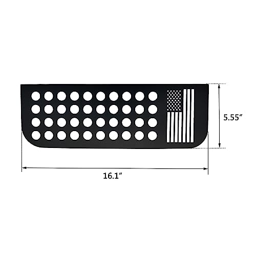 Image of Rear Door Window Decals Aluminum Alloy Glass Panel Cover for 2018-2026 Wrangler JLU Gladiator JT (Porous and Flag)