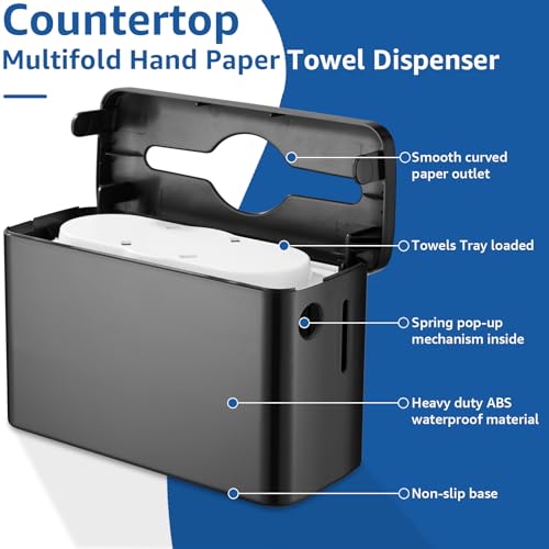 Paper Towel Dispenser Countertop, Multifold Trifold Paper Towel Holder, Hand Towel Dispenser, Commercial Paper Towel Dispenser,Paper Towel Holder for Home Kitchen Restaurant - Thumbnail 5