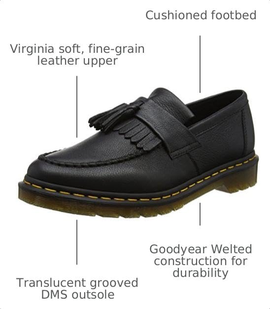 Image of Dr. Martens Adrian Tassel Loafer Black Virginia UK 7 (US Women's 9) M
