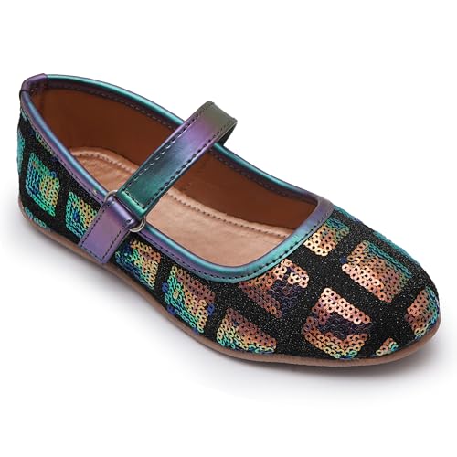 BOYZ N GALZ Ballerina Style Shoes for Girls | Lightweight, Durable, Comfortable Insole | Multi Color | Size : 9