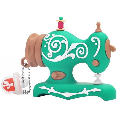 BorlterClamp Memoria USB 32GB, Novedad Unidad Flash USB Forma de Máquina de Coser USB Memory Stick Flash Drive Almacenamiento USB Externo, Verde