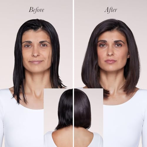 Image of L'ANGE HAIR Le Volume Eleve 65MM 2-in-1 Titanium Brush Dryer | Dry and Style | Unique Teardrop Shape Barrel | 3 Heat Settings | 360 Vented Airflow | Ionic Technology for Frizz-Free Styling (Black)