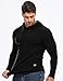 JMIERR Hoodies for Men Fashion Hooded Sweatshirt Long Sleeve Muscle Longline T Shirt Lightweight Fleece Pullover Sweater Shirts, US38(S), Black