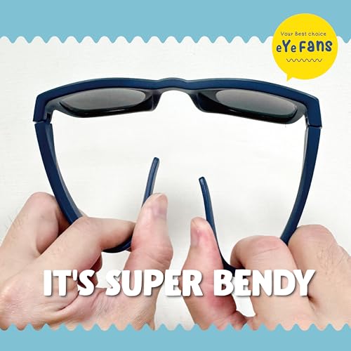 NOAH Square Sport Kids Sunglasses Boys Girls Toddlers, Bendable TPEE Frame UV400 BPA-free Beach Party, 2 Sizes Age 1-3 & 4-83