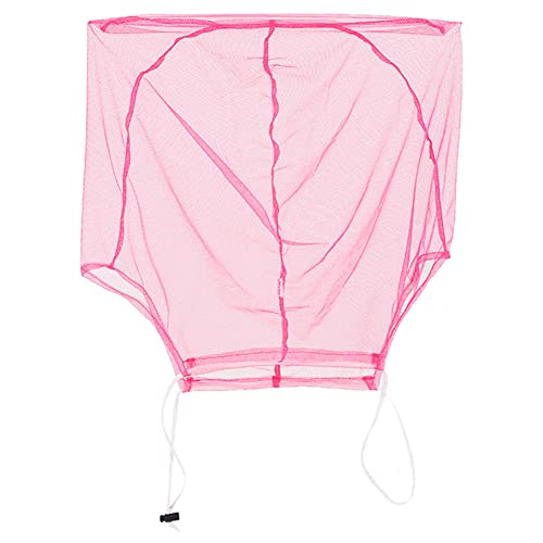 Summer Outdoor Camping Face Protection Net Mosquito Midge Insect Head Net, Anti-Mosquito Fly Insect Portable Head Net for Face and Neck,Pink