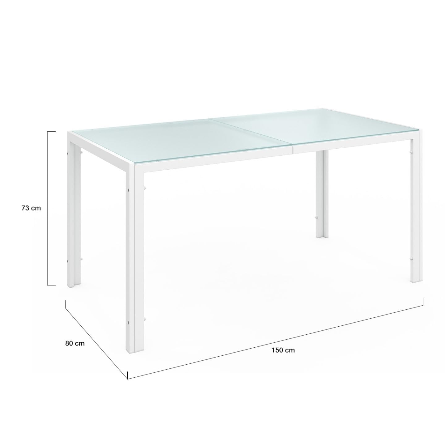 IDMarket – Salón de jardín Madrid Mesa 150 CM y 6 sillas apilables blanco y beige