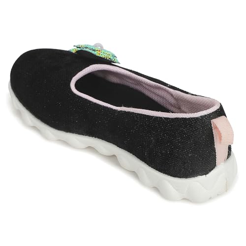 Image of Liberty Lucy & Luke PLAYNGO-E Casual Shoes for Kids - Black & Beige Canvas Slip-On Ballerina-Style Shoes for Boys & Girls | Memory Foam Insole, Lightweight Everyday Shoes for School, Play & Outings