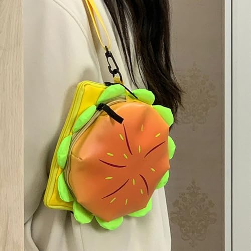 Cheeseburger Backpack Two-Layers Burger Backpack with Adjustable Strap & Burger Pendant Funny Yellow Cartoon Backpacks for Daily Use, Travel Outdoor4