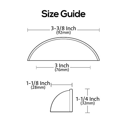 Alzassbg 10 Pack Oil Rubbed Bronze Cabinet Cup Pulls, 3 Inch(76Mm) Hole Centers Cabinet Handles Hardware Bin Cup Drawer Pulls Handles Al3031Orb #TOP3