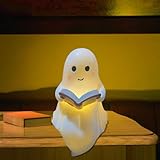 Hailmkont Niedliche Geister-Leselampe, Ghost Reading Book Lamp, Ghost Swing Lamp, 3D-LED-Geister Statue Nachtlicht, Halloween Deko Led Geist Lampe, Bezaubernde und Gemütliche Atmosphäre (#A Small)