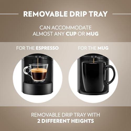 Image of Lavazza, A Modo Mio Jolie EVO, Coffee Capsule Machine, Made from 36% Recycled Plastic, Compatible with A Modo Mio Pods, with Removable Cup Rest, Automatic Shut-Off, 1250 W, 220-240 V, 50-60 Hz, Black