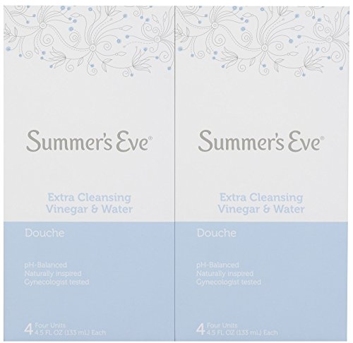 Summer's Eve Douche, Extra Cleansing Vinegar and Water, 4-Units, 4.5 Ounce Each (2-Pack)
