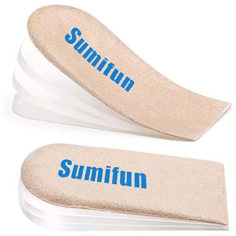 Sumifun Heel Lift, 4-Layer 1 Inch Gel Shoe Lifts for Women Uneven Legs, Adjustable Orthopedic Heel Lifts for Heel Pain and Leg Length Discrepancy, Heel Wedge Inserts 1/4" 1/2" 3/4" (Size S, 1 Pair) Cover