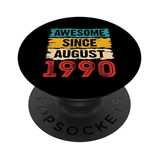 Regalos de 33 años impresionantes desde agosto de 1990 para 33 cumpleaños PopSockets PopGrip Intercambiable