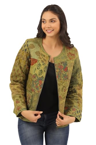 Image of SAY Women's Cotton Regular Fit Quilted Jacket For Winter Wear