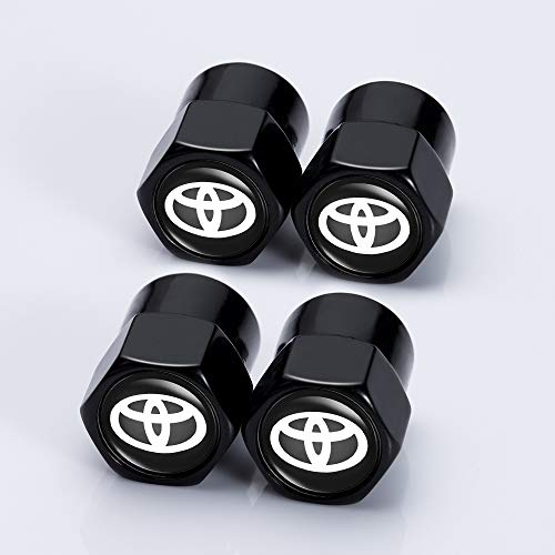 Kaolele 4 Pcs Metal Car Wheel Tire Valve Stem Caps for Toyota Styling