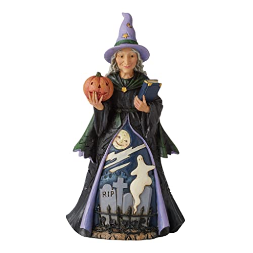 Enesco Jim Shore Heartwood Creek Halloween Witch with Pumpkin and Graveyard Scene Figurine, 8.66 Inch, Multicolor,Purple Enesco Jim Shore Heartwood Creek Halloween Witch with Pumpkin and Graveyard Scene Figurine, 8.66 Inch, Multicolor,Purple