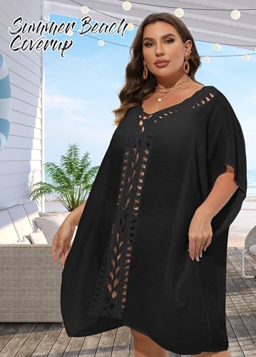 Bathing Suit Cover Up for Women Plus Size Swimsuit Coverup Summer Loose Beach Cover Up Crochet Design Dress3