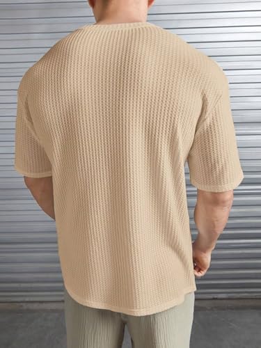 Image of Streetwear Dot Waffle Popcorn Round Neck Cotton Tshirt for Men