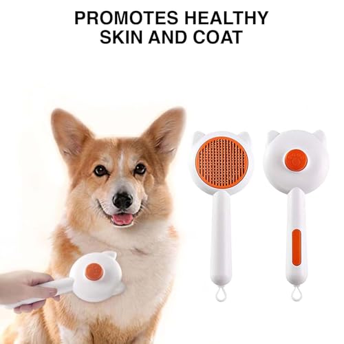 Image of PawBabas2-in-1 Pet Grooming Set for Dogs & Cats | De-Shedding Rake Comb for Thick Coats + Slicker Brush for Loose Fur & Detangling | Safe, Gentle & Effective Daily Grooming Tools