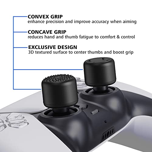 Image of OIVO INDIA 8Pcs Black Silicone FPS Thumb Grip Set (Compatible with PS5,PS4,Nintendo Switch Pro)