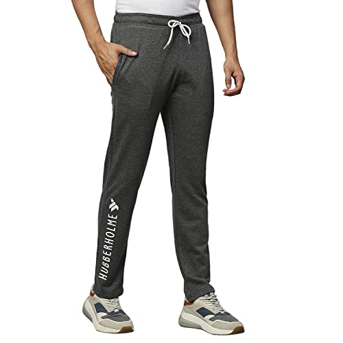 Image of Hubberholme Men's Slim Fit All Season Wear Cotton Track Pants - Trackpant with Drawstring Elastic Waistband, Lower for Jogging, Gym, Sports & Dailywear
