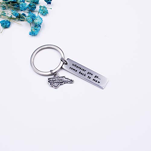 Wherever You Go Come Back to Me US Map Pendant Keychain Long Distance Gift between Lovers2
